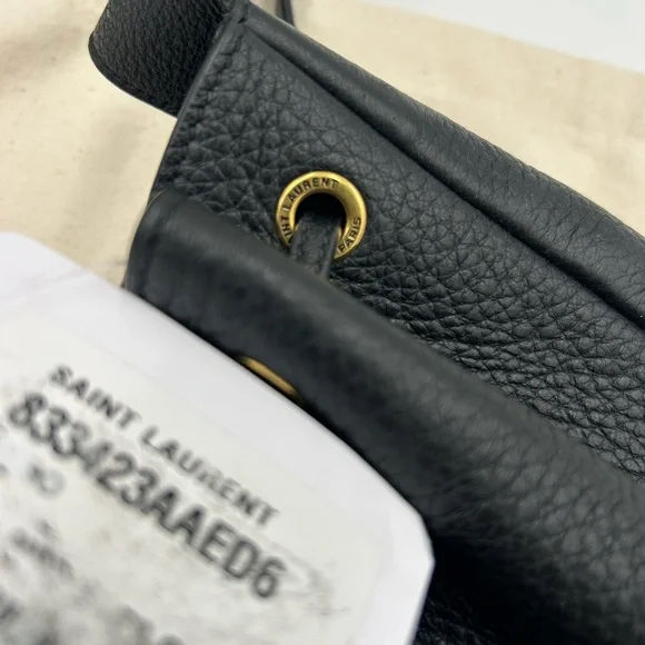 Saint Laurent Black Shoulder Bag with Gold Accents - Picture 7 of 16
